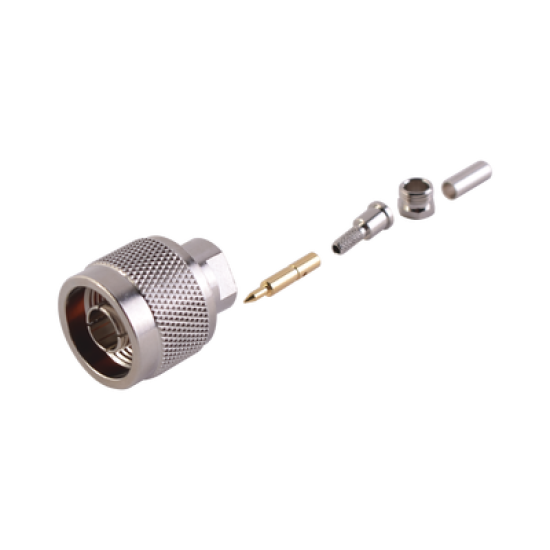 Conector N Macho de anillo plegable para cable RG-174/U, BELDEN 8216.