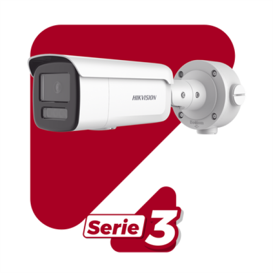 Bala IP 4 Megapixel / Lente 4 mm / Dual Light (60 mts IR + 60 mts Luz Blanca ) / Darkfighter S / Exterior IP67  / WDR 130 dB / 4 Analíticos: AcuSense, Deteccion Facial, Conteo de Personas por Cruce y Zona