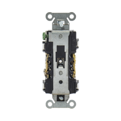 Contacto Dúplex 20 A, 125 V,  2 Polos, 3 Hilos, Cableado Posterior y  Lateral, Color Blanco (Nema 5-20R).