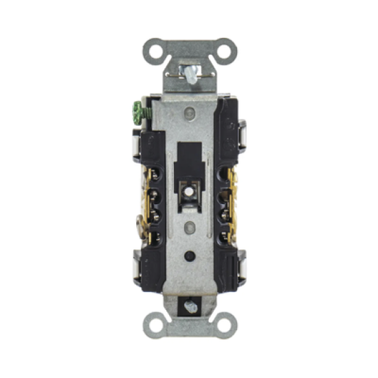 Contacto Dúplex 20 A, 125 V,  2 Polos, 3 Hilos, Cableado Posterior y  Lateral, Color Blanco (Nema 5-20R).