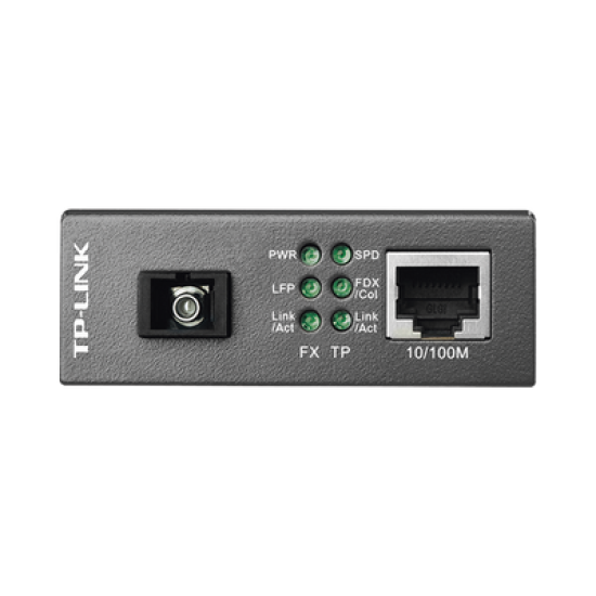 Convertidor Fibra Óptica WDM Monomodo / 1 puerto RJ45 10/100 Mbps / 1 puerto SC/UPC 100 Mbps /  Hasta 20 Km / Para su Funcionamiento Requiere el Modelo MC111CS / Plug and Play