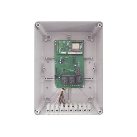 Modulo WIFI LITE con gabinete para uso en Energizadores YONUSA / Aplicación sin costo / Botón de Pánico/ 1 Salida Propósito General