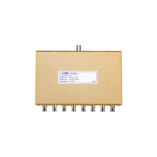Divisor de Potencia EMR de 8 Vías, 30-700 MHz, 0.5 Watt, Conectores BNC Hembra.