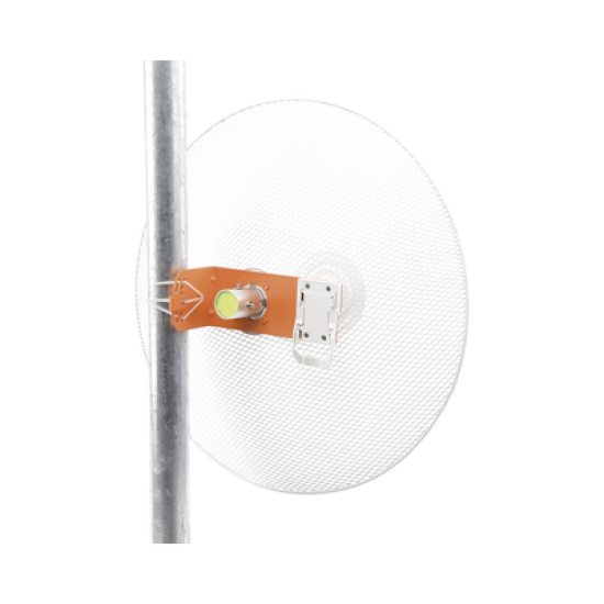 Antena direccional con diseño aerodinámico para minimiza la resistencia al viento, Ganancia de 30 dBi,  frecuencia (4.9 - 6.5 GHz), Polarización doble, incluye montaje para torre o mástil 