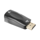Adaptador (Convertidor) HDMI a VGA  / HDMI Macho a VGA Hembra / Resolución 1920x1080 @ 60Hz  / Adaptador de Audio de 3.5 mm / Chapado en Níquel