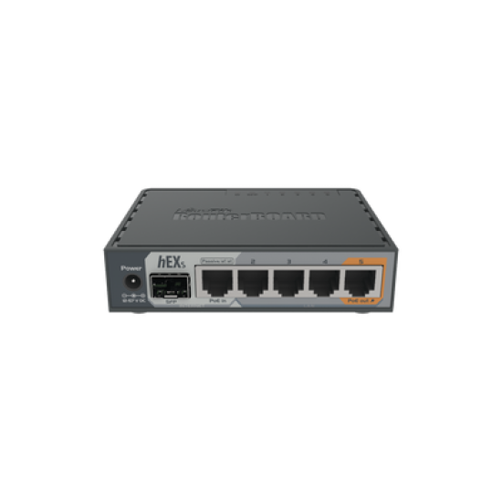 (hEX S) Router Dual Core, 5 puertos Gigabit, 1 Puerto SFP, PoE in, PoE Out