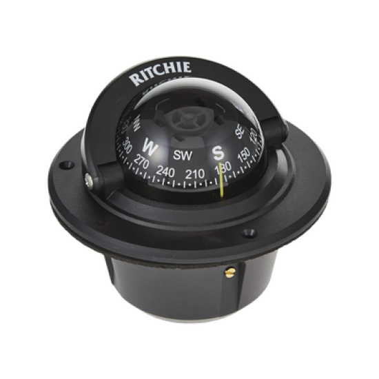 Brújula serie Explorer en color negro, con iluminación nocturna color verde.