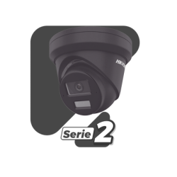 [Dual Light + 2 Micrófonos Integrados] Turret IP 4 Megapixel / Color Negro / Lente 2.8 mm / 30 mts Luz Blanca + 30 mts IR / ACUSENSE / Exterior IP67 / WDR 120 dB / PoE / ONVIF / Micro SD / Metal / ACUSEARCH