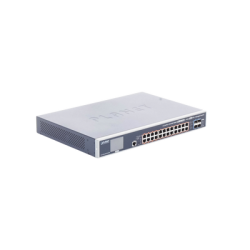 Switch Administrable Capa 3, 24 Puertos Gigabit 802.3bt, Hasta 600 W, 4 Puertos 10 G SFP+, Con Pantalla Táctil para Configuración Básica