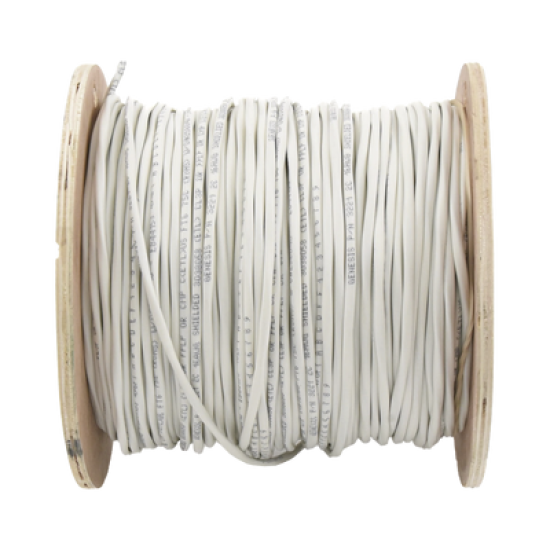 Bobina de 152 Metros de Cable / 2 x 16 AWG / BLINDADO / PLENUM / Color Blanco / Para Aplicaciones de Audio, Seguridad y Control