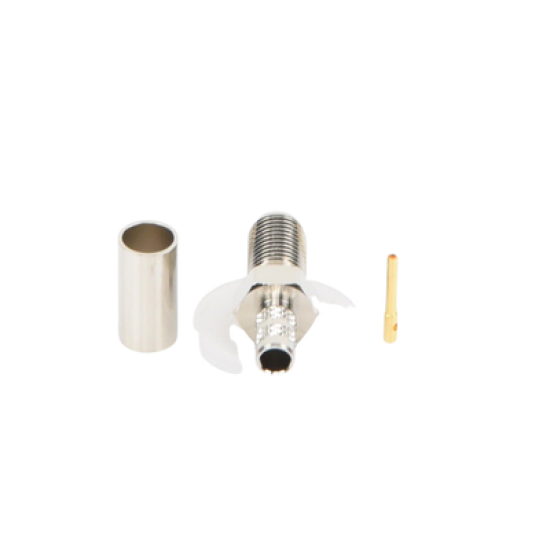 Conector SMA Hembra de Anillo Plegable para Cable RG-58/U, Niquel/ Oro / Teflón.