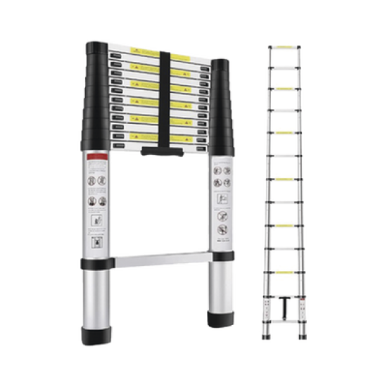 Escalera Telescópica de Aluminio de 3.8 Metros de Altura