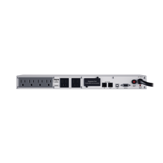 UPS de 500 VA/300 W, Topología Línea Interactiva, Entrada 120 Vca NEMA 5-15P, Tipo Rack 1 UR, Con 6 Tomas NEMA 5-15R