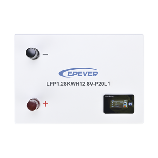 Batería de Litio LiFePO4 12.8Vcc, 100Ah, 1.28KwH, Pantalla LCD para Monitoreo Local, Carcasa Metálica