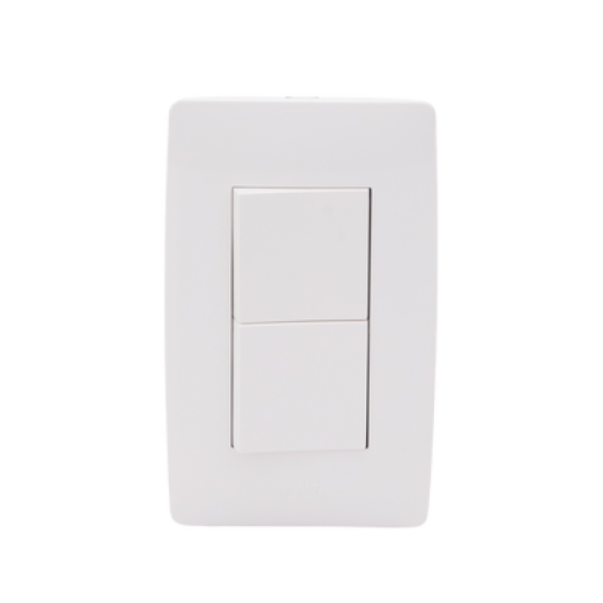 Apagador Escalera Doble de 10 A/ 127 V CA ~ 60 Hz / 1 1/2 Módulos / Color Blanco.