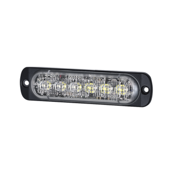 Luz Auxiliar de 12 LED, Ambar/Claro, SAE, Bisel Negro, Lente Transparente