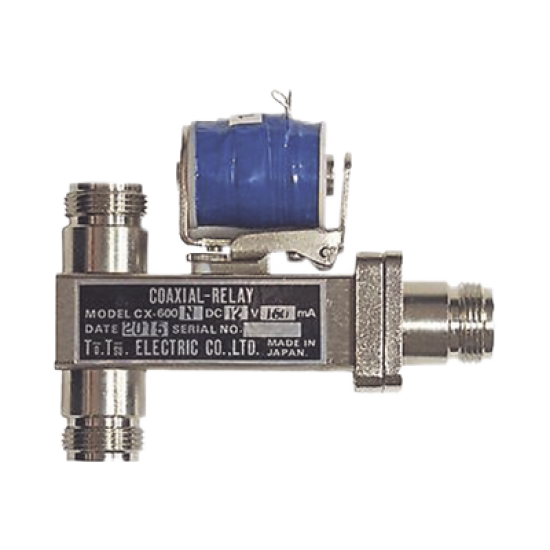 Relevador Coaxial para Antena SPDT, 10-14 Vcc (12 Vcc Nom.), 160 mA, 500 Watt a 1 GHz.