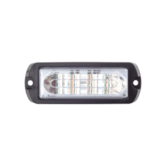 Luz Auxiliar Ultra Brillante X13 de 4 LEDs, color Ámbar, con mica transparente.