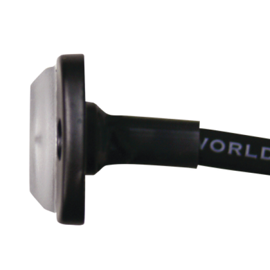 Luz Auxiliar de 6 LED, Roja, Bisel Negro, Lente Transparente