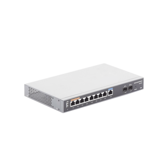 Router Gigabit VPN / Balanceador de cargas / 60,000 sesiones NAT /  9 puertos 10/100/1000 Mbps + 2 puertos SFP (WAN/LAN) / 1 puerto entrada PoE(af/at) / 2 puertos salida PoE (af/at) / Compatible con GWN Cloud.