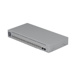UniFi Switch Pro Max 16 PoE con funciones Capa 3, 16 puertos EtherLight RGB / (4) puertos 2.5 GbE POE++ y (12) puertos GbE POE+ /(2) puertos SFP+ 10G /con pantalla táctil informativa, hasta 180W de presupuesto POE 