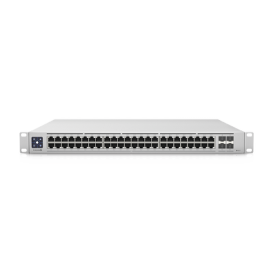 UniFi Switch Enterprise administrable capa 3, 48 puertos 2.5GbE RJ45 POE+, 4 puertos 10G SFP+, 720W, con pantalla táctil de 1.3