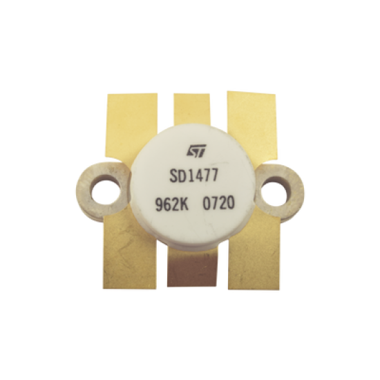 Transistor NPN de Silicón SD1477, 175 MHz, 12.5 Vcc, 100 Watt.
