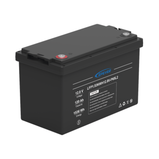 Batería de Litio LiFePO4 Ciclo Profundo 12.8Vcc, 120 Ah, 1.53Kwh, para Exterior, Libre de Mantenimiento