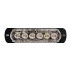 Luz Auxiliar de 6 LED, Roja, Bisel Negro, Lente Transparente