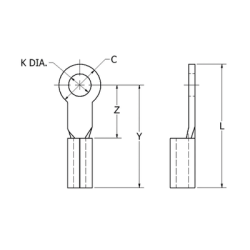 Zapata Terminal de Ojillo  para Tornillo 3/16