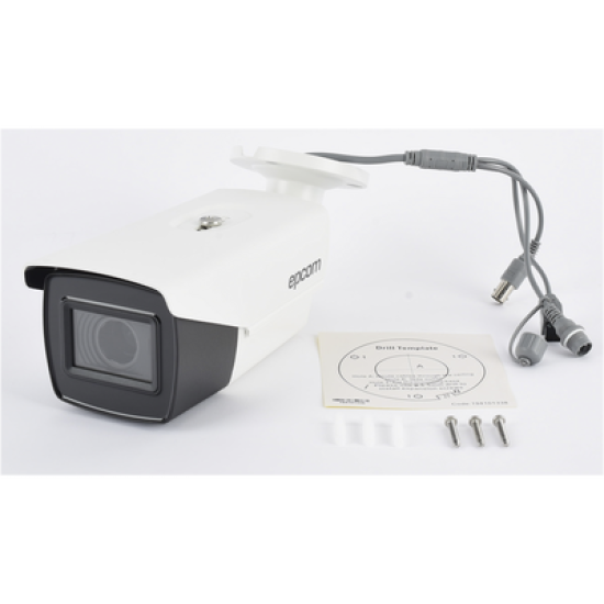 Bullet TURBOHD 4K (8Megapixeles) / Lente Mot. 2.7 a 13.5 mm / Potente IR EXIR de 80 mts / Exterior IP67 / 12 Vcc - 24 VCA / dWDR