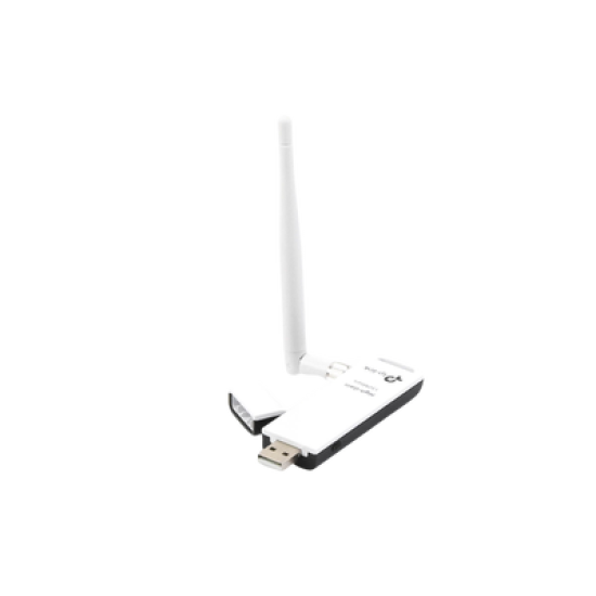 Adaptador USB inalámbrico de alta ganancia N 150 Mbps 2.4 GHz con 1 antena desmontable de 4dBi