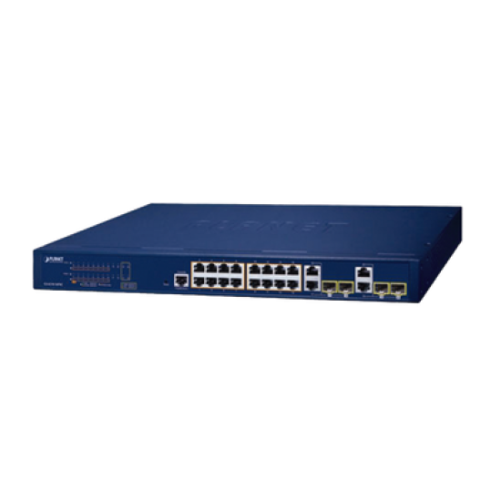 Switch Administrable PoE  Capa 2 de 16 Puertos 10/100/1000 Mbps 802.3af/at, 4 Puertos SFP Gigabit, Hasta 240 W 