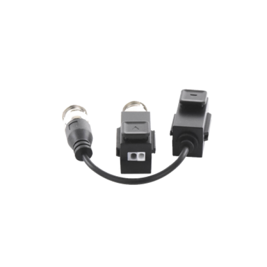 Kit de Transceptor (Balluns) TURBOHD con Boton Push / Hasta 8 MP (4K) / 100% Cobre / Soporta HD-TVI / AHD / CVI / CVBS / Audio por Coaxitron / Datos para Menu de Configurar de Cámaras 