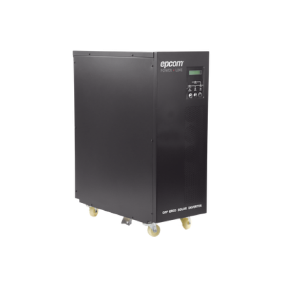 Inversor / Cargador para sistemas tipo isla de 192Vcc/120VCA de 5000W onda sinusoidal pura con controlador MPPT. Administre una fuente fotovoltaica, la red eléctrica y recargue su banco de baterías y su consumo sin problemas.