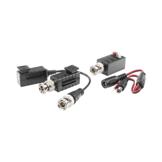 Kit de TRANSCEPTORES DE VIDEO DE LARGO ALCANCE / 320 Metros / Resolución 720P y 1080P / Cat 5e/6 / Compatible con cámaras HD-TVI/CVI/AHD/CVBS / Alimente solo el Receptor / Protección Interconstruida contra sobretensión.
