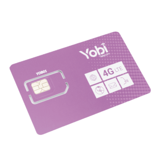 SIM Yobi para dispositivos móviles 3G/4G, 5GB Mensual por 1 año de servicio (solo datos)