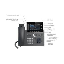 Teléfono IP Wi-Fi, Grado Operador, 6 líneas SIP con 6 cuentas, pantalla a color 4.3