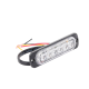 Luz Auxiliar de 6 LED, Roja, Bisel Negro, Lente Transparente