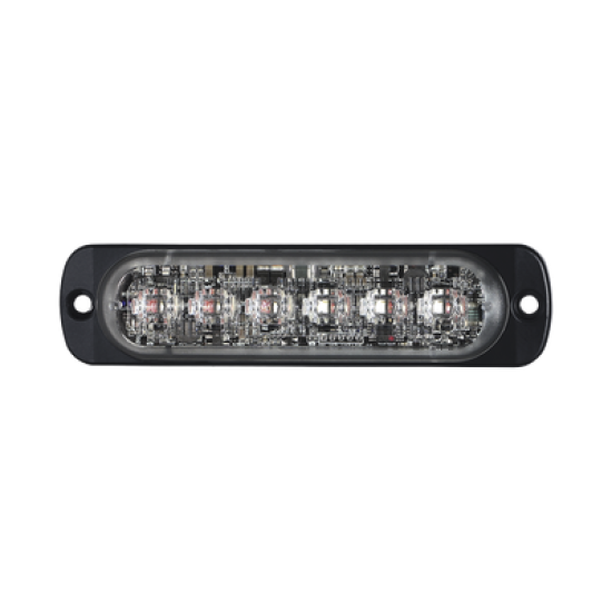 Luz Auxiliar de 12 LED, Ambar/Claro, SAE, Bisel Negro, Lente Transparente