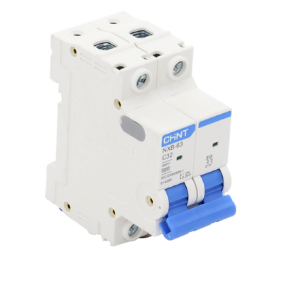 Pastilla para Riel Din, 2 Polos, 32 Amp, Vca:110/415v, 6kA, Catálogo: NXB632PC32, Serie: NXB-63.