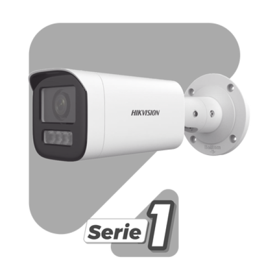 Bala IP 4 Megapíxel / Lente Motorizado 2.8 a 12 mm / Dual Light (50 mts IR + 50 mts Luz Blanca) / ACUSENSE Lite / Microfono Integrado / Exterior IP67 / WDR 120 dB / PoE / ONVIF / Micro SD