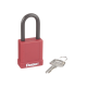 Candado de Bloqueo LOTO de Seguridad Dieléctrico, Con Llave Única, Diámetro de 6.5 mm, Color Rojo
