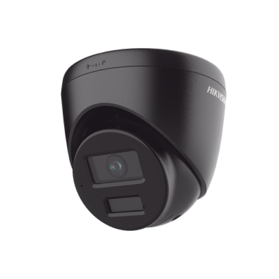 [Dual Light] Turret IP 4 Megapixel / Color Negro /  Lente 2.8 mm / 30 mts IR + 30 mts Luz Blanca / Micrófono Integrado / ACUSENSE Lite / Exterior IP67 / H.265 / PoE / ONVIF / Micro SD