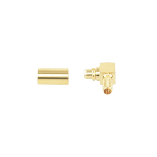 Conector MMCX Macho en A/R de Anillo Plegable para RG-174/U, BELDEN 8216, Oro/ Oro/ Teflón.