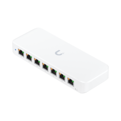 UniFi Switch Ultra 60W Administrable / 8 puertos GbE / (1) puerto POE++ IN opcional y (7) puertos POE+/ Wattaje depende de fuente o POE IN / Incluye fuente AC hasta 62W para POE