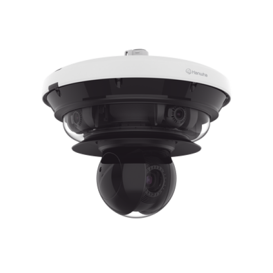 Cámara IP Multisensor 34MP (4 sensores 4K) con lentes motorizados / PTZ 2 MP 40X / Hasta 2 tarjetas MicroSD de 512GB / WDR de hasta 150dB / IP66 / IK10 / autoseguimiento / Inteligencia artificial para eventos