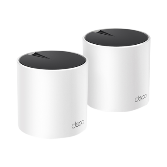 Kit 2 Routers Inalámbricos MESH Interior para Hogar / Doble Banda Wi-Fi 6 AX3000 Mbps / 3 Puerto Gigabit WAN/LAN / 2 Antenas Internas / Administración Mediante la App Deco (iOS, Android) / Protección HomeShield