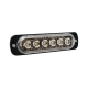 Luz Auxiliar de 6 LED, Roja, Bisel Negro, Lente Transparente
