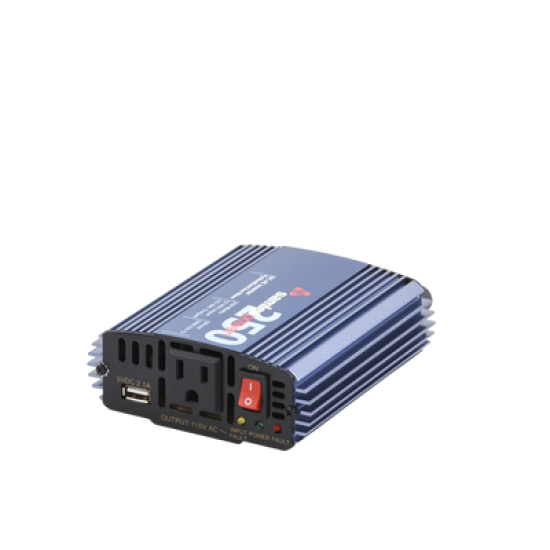 Inversor de Corriente (CD-CA) Potencia Nominal 250 W, Ent:12Vcc, Sal: 115Vca 60 Hz